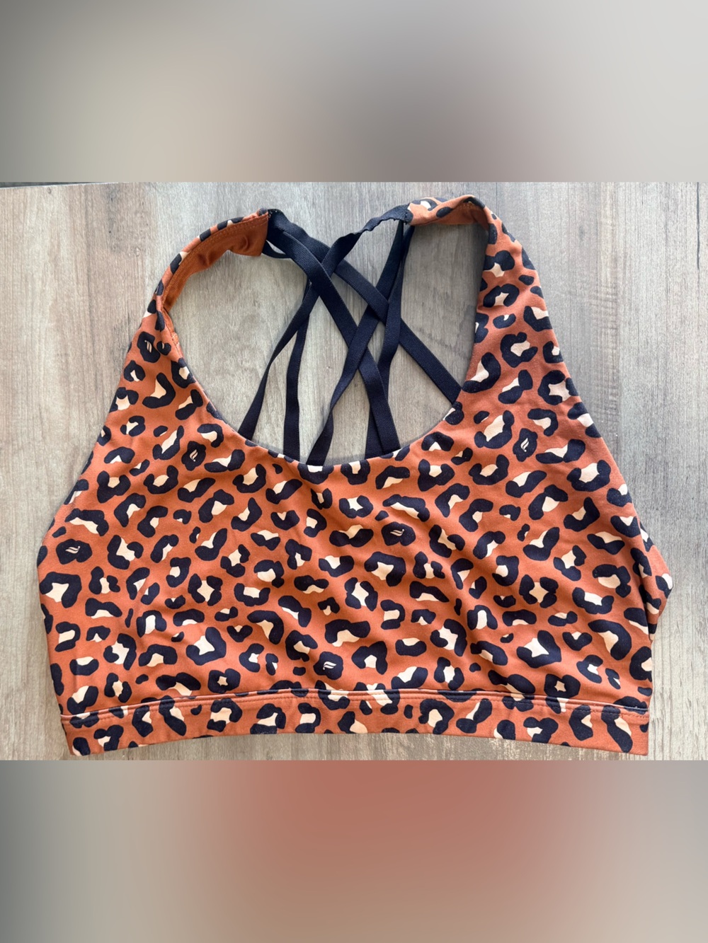 Fabletics leopard print sports bra size medium